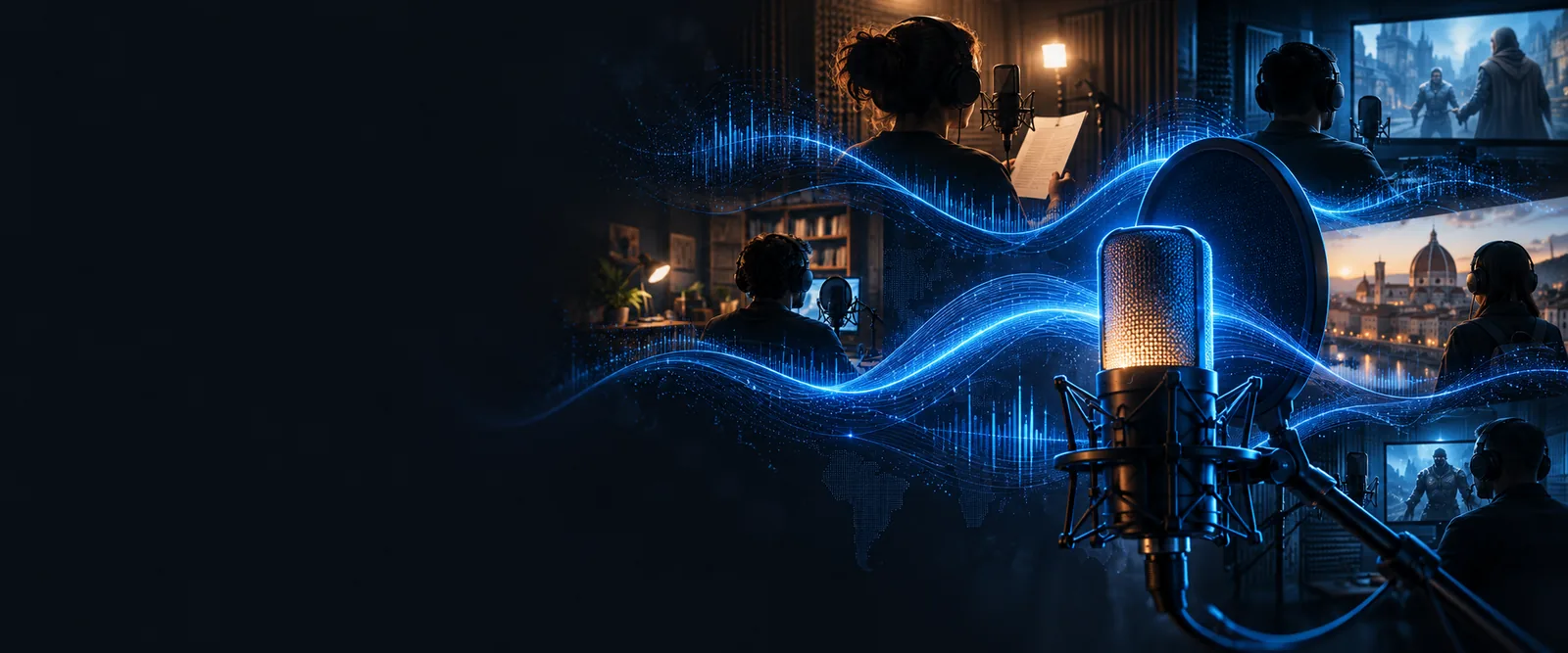 Illustration einer voxcpm-Sprach-Website